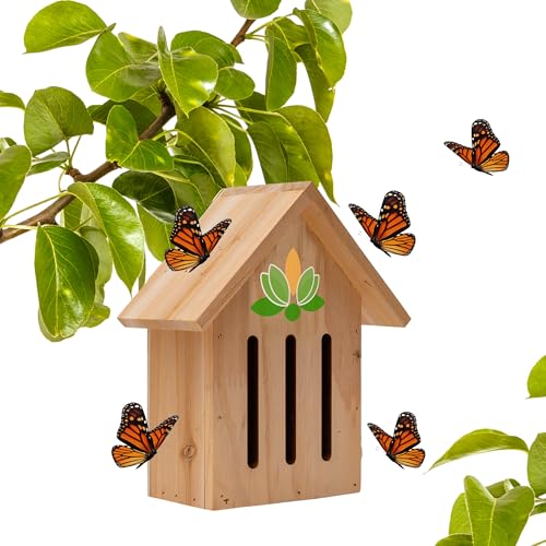 Artisan-Crafted Wooden Butterfly Bungalow | Handcrafted Butterfly House with Rustic Design | Ideal for Garden, Patio, and Yard Décor | Perfect for Attracting Butterflies