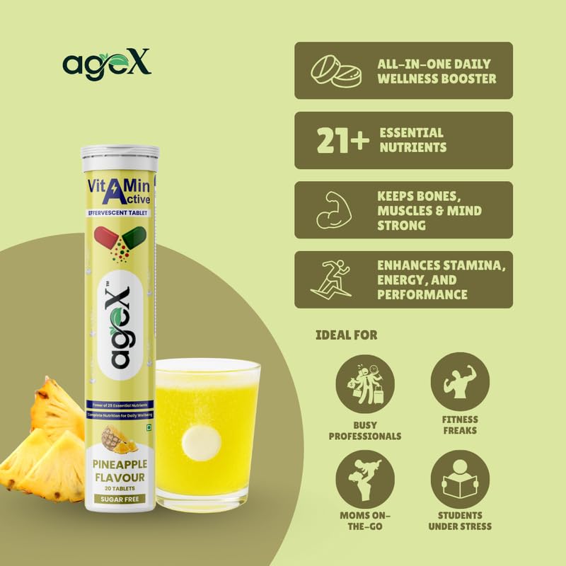 Eagex Daily Multivitamin - 21 fast -conveyed vitamins and mineral vitamin, B3, B12, zinc and iron with immunity, energy and heart health (20 exclusion tablets, delicious pineapple taste) Eagex Daily Multivitamin - 21 fast -conveyed vitamins and mineral vitamin, B3, B12, zinc and iron with immunity, energy and heart health (20 exclusion tablets, delicious pineapple taste)
