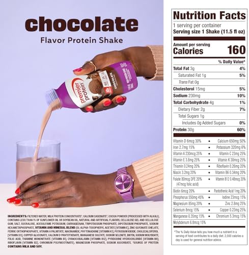 Premier Protein 30g High Protein Shake, Chocolate, 12 Pack - 1
