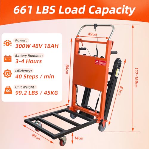 Efficraft G024-ELECTRIC STAIR CLIMBING Electric Stair Climbing Dolly 300W Electric Stair Climbing Hand Trucks Cart Motorized Mobile Stairlift Folding Electric Dolly thumb #1