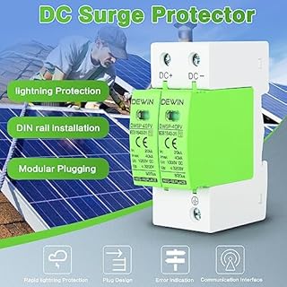 DEWIN Scaricatore di Sovratensione,2P 40KA Scaricatore DC 1000V Fotovoltaico Scaricatori di Sovratensione DC Scaricatore di Tensione Protezione da Sovratensioni e Fulmini