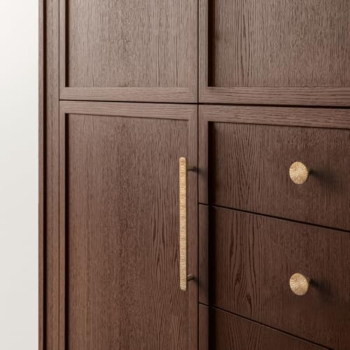 Image of Goo-Ki 1.1''(28 mm) Dia Luxurious & Sturdy Zinc Alloy Cabinet Knobs,Champagne Bronze Drawer Pulls for Kitchen,Drawer,Cupboard & Wardrobe,6 Pack