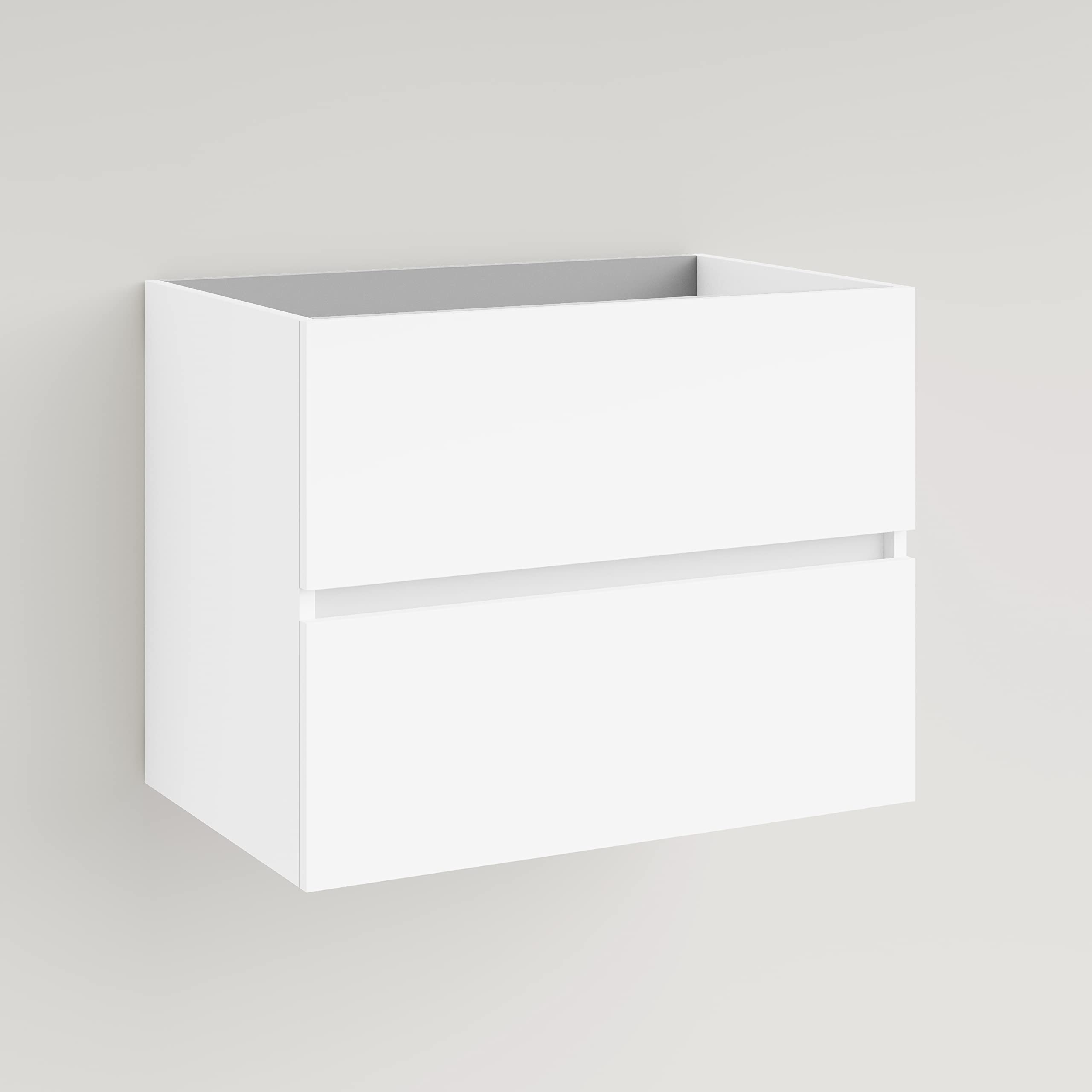 Mueble de baño suspendido con 2 cajones de melamina 16mm y estructura montada