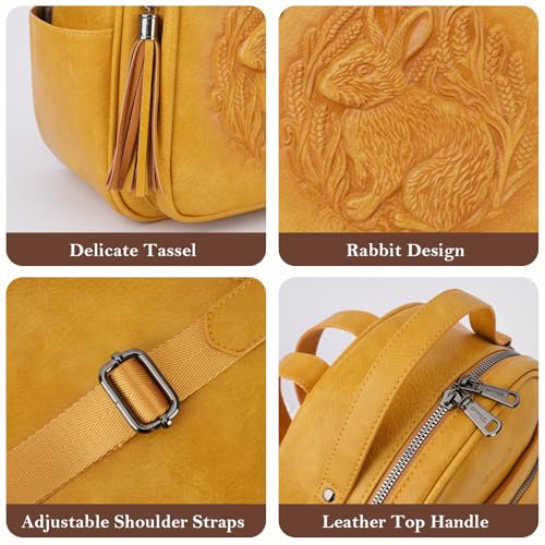 Image of Mini Backpack Purse for Women,Vegan Leather Small Backpack for Daily | Embossed Lightweight Water-Resistance Travel Mini Fashion Daypack Bag,Ladies Casual Backpack Purse Gift Choice for Women