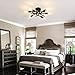 ASGYISA Semi Flush Mount Modern Ceiling Light Fixture， 6 Lights Black Vintage Matte Sputnik Chandelier Ceiling Lamp with E26 Bulb Base for Farmhouse Dining Room Living Room Bedroom Study Kitchen