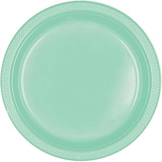 amscan Mint Green Round Plastic Plates, 7