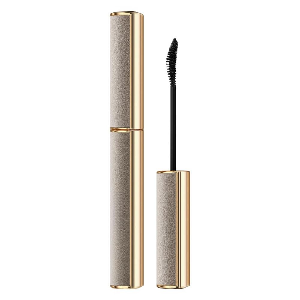 Black Waterproof Volumizing Mascara - Clump-Free Long Lasting Formula with Curling Effect & Sweat Resistance | All-Day Volume & Lift | Imitation Leather Tube (1 Pc）