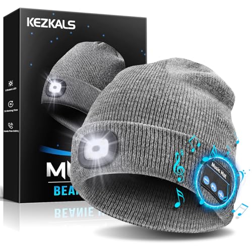 KEZKALS Bluetooth Beanie Hat Grey