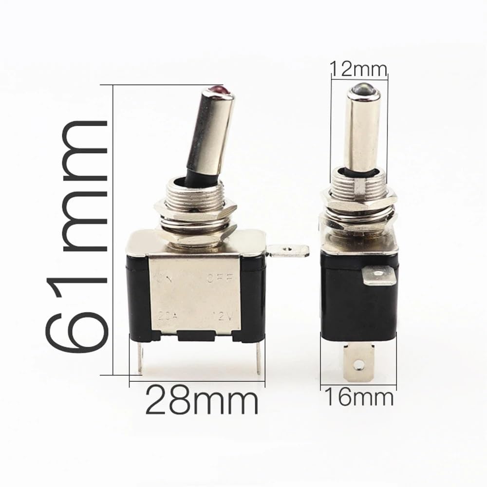 1Pcs RED COVER 12 V car ignition switchtoggle switch 12V 20A rocke