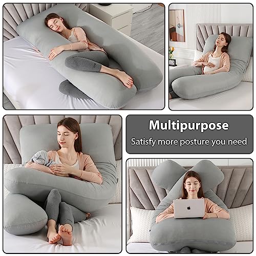 Image of Amagoing Cooling Pregnancy Pillow for Sleeping, 55 inch U Shaped Full Body Maternity Pillow Support for Back, Hip, Belly, Legs for Pregnant Women, Removable Cooling Cover, Pregnant Women Must Have
