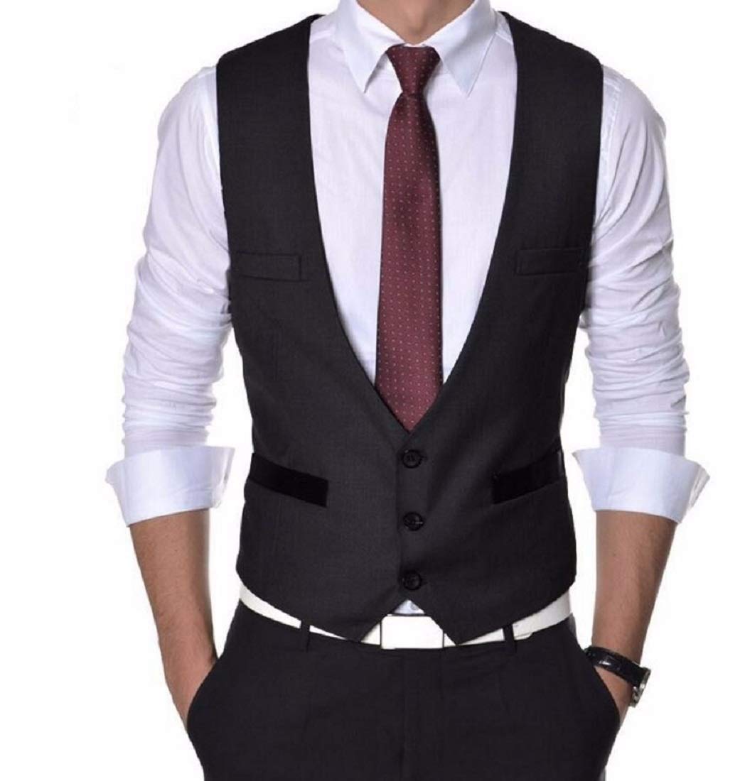 menjestic Men's in Blue and Black Macho Styling Waistcoat Range-picture-48