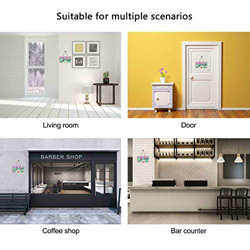 image for Vdsrup Pink Hibiscus Hummingbirds Hanging Door Sign Plaque Spring Summ