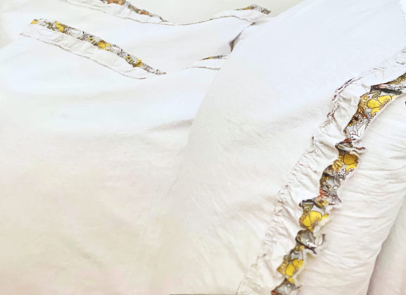 Piu Belle 4-Piece Sheet Set – 100% Cotton, Made In Portugal, Blue Floral Pattern On White (King Size)