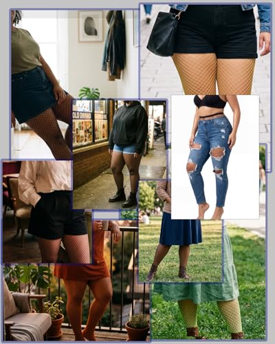 Image of CharnmRose 2 Pairs Women's Footless Fishnet Tights High Waist Fishnets for Women Fishnet Stockings