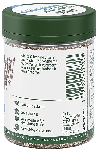 Fuchs Gewürze - Kala Namak - Schwarzsalz - Gewürzsalz für veganes Rührei - natürliche Zutaten - 100 g in wiederverwendbarer, recyclebarer Dose
