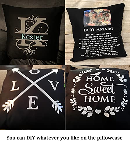 4-Pack 100% Cotton Comfortable Solid Decorative Throw Pillow Case,Thmyo Square Cushion Cover Pillowcase Sublimation Blank Pillow Covers Christmas Diy Throw Pillowcase For Sofa(18X18Inch/45X45Cm,Black) #TOP2