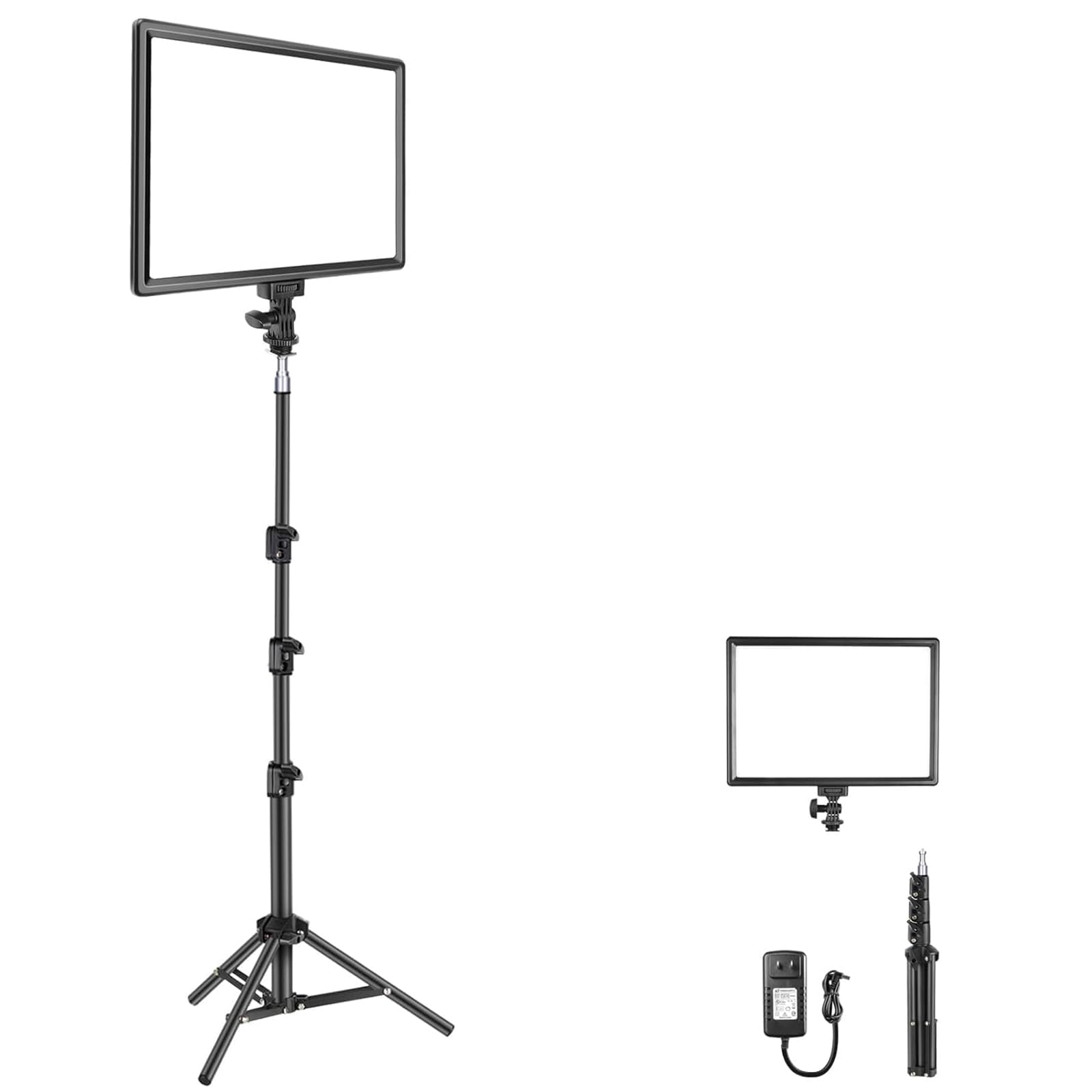 NEEWER 13" LED Video Light Panel, Studio Lighting Kit with Tripod Stand, Dimmable Bi Color Photo Key Light for Streaming Photography Podcast Recording