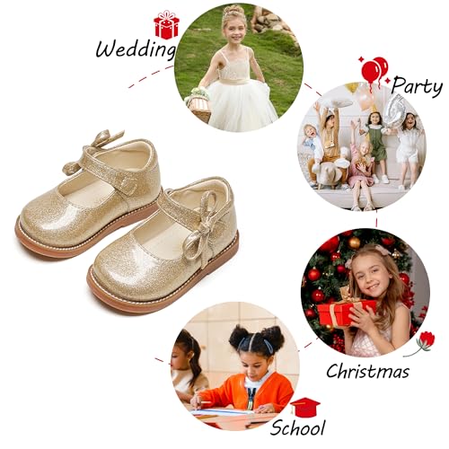 Image of PHIRAMIN Toddler Girl Mary Jane Student Oxford Shoes-Little Girl School Uniform Shoes for Wedding Party