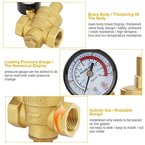Válvula reductora de presión de agua 3/4 18 Imagen adicional