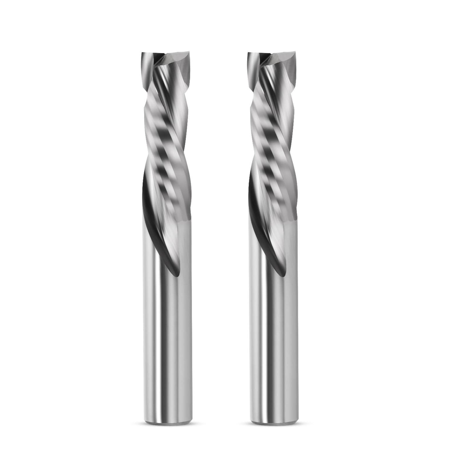 2 Flutes Up & Down Cut Bit 8mm Shank Compression Bit Lunghezza di taglio 25mm Spirale CNC Router Bits End Mill Carburo di tungsteno Fresa Cutter Set 2 Pack