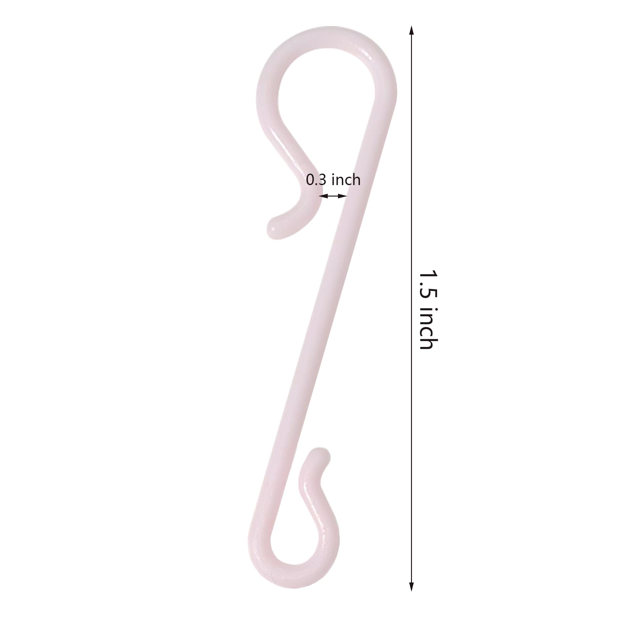 DIMUGE 400PCS Plastic Pink Christmas Tree Ornament Hooks Mini Hangers Accessories for Xmas Tree, Home Decoration and Christmas Wreath.