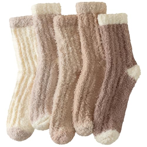 Clothclose Fuzzy Socks For Women, Womens Fuzzy Slipper Sock Super Soft Microfiber Fluffy Cozy Winter Warm Fluffy Crew Socks