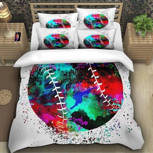 Parure de lit baseball 135x200cm pour lit simple en microfibre - 5