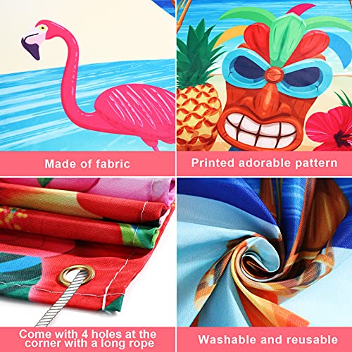 Hawaiian Aloha Party Decoration, Extra Large Summer Luau Beach Party Banner Backdrop Background Photography for Birthday Musical Party Tropical Tiki Themed Decoration, 72.8 x 43.3 Inch