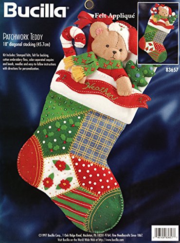 BucillaPatchwork Teddy Felt Applique Stocking Kit 83657