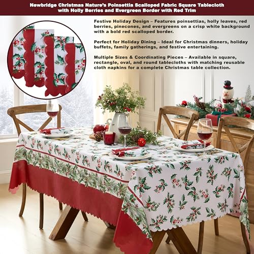 Servilletas de Tela Navideñas Nature’s Poinsettia Set de 4 miniatura 4