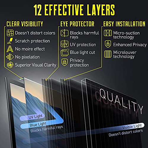 Universal 20" - 22", 20", 20.2", 21.5", 21.6", 22" - 16:9/16:10 Aspect Ratio - Computer Privacy Screen Filter For Widescreen Computer Monitors - 19.4" X 12.6"(492 X 319Mm) - Monitor Frame Hanging Type #TOP5
