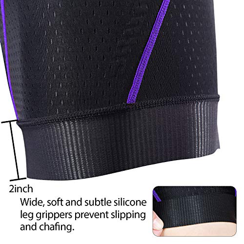 Eco-daily Shorts de ciclismo feminino acolchoado 3D ciclismo ciclismo ciclismo shorts (roxo-3GG)