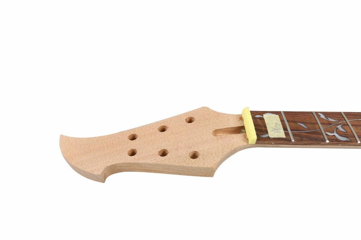 E-Gitarrenhals, Mahagoni, 22 Bünde, 62,9 cm, mit Palisander-Griffbrett-Inlays und anschraubbarem Fersendesign (22 Bund)