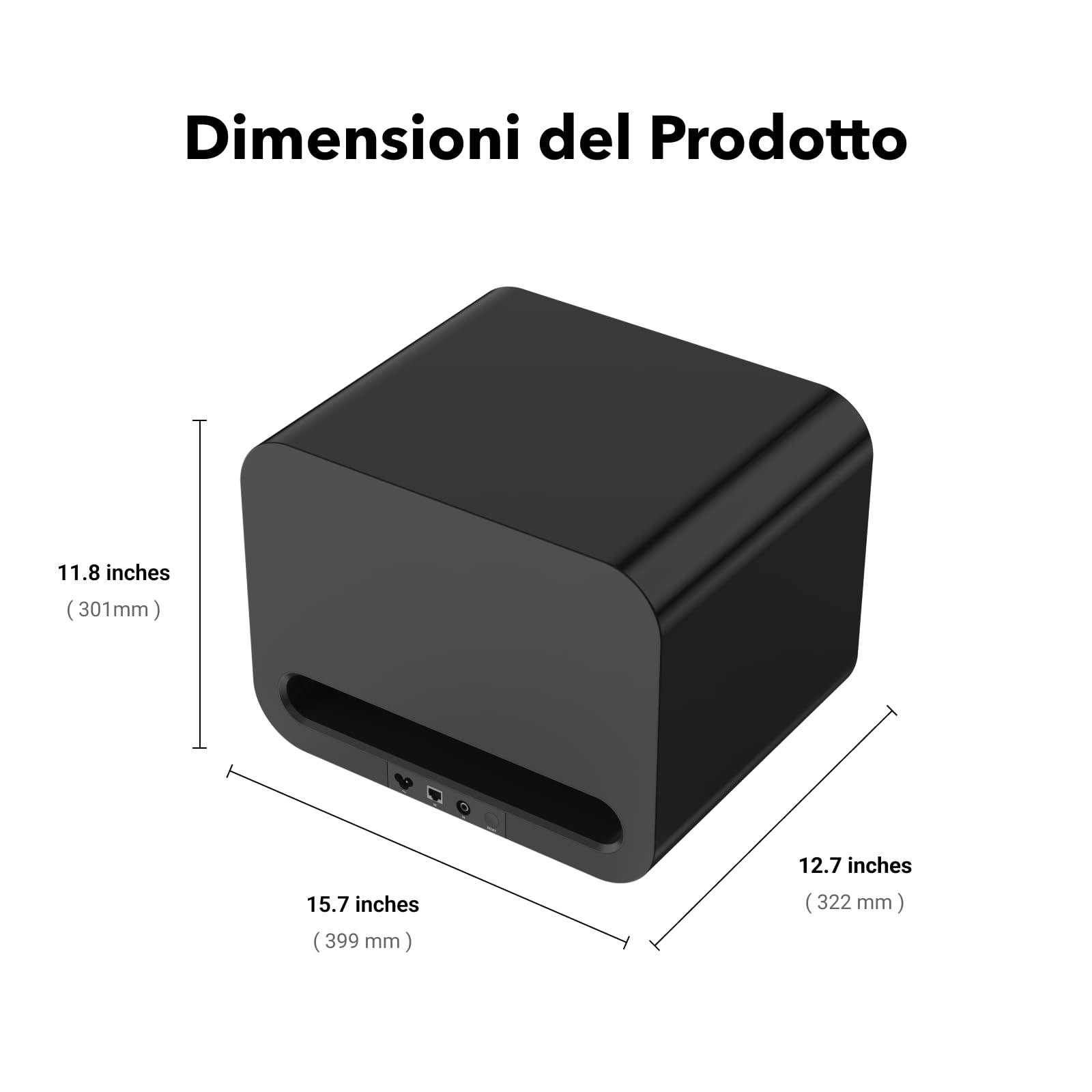 WiiM Sub Pro – 8" 250 W Subwoofer Intelligente Senza Fili | Taratura AI RoomFit™ | Wi-Fi 6 e Bluetooth 5.3 | 25 Hz Bassi Profondi | Funziona con Streamer, Ampere e Qualsiasi Sistema RCA Sub-Out