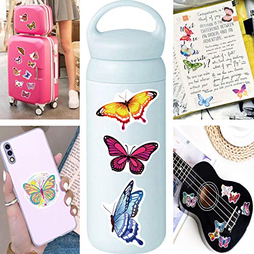image for BARBLING 80Pcs Butterfly Stickers for VSCO Girls Water Bottle Beautifu