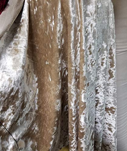 Luxurious Champagne Polyester Stretch Velvet Fabric by the Yard - Perfect for Fashion Tops, Elegant Dresses, Chic Skirts, Dance Wear, Costumes, and Creative Crafts
