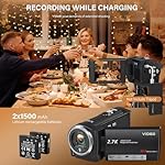 Camcorder Video Camera QHD 2.7K 50MP 16X Digital Zoom Vlogging Camera with LED Fill Light for YouTube, 2.8 Inch 270 Degree Rotation LCD Screen Camcorder with 32GB SD Card and Two Batteries - Image 4