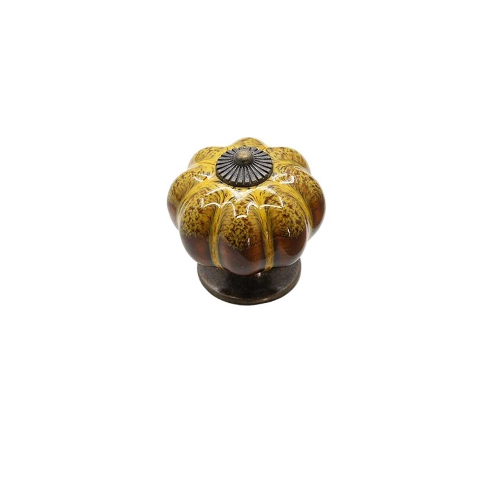 Kifsdlf Color1 Ceramic Farmhouse Pumpkin Cabinet Knob Drawer Furniture Handles Single Hole Door Pulls For Cupboard Wardrobes Furniture(Color1)