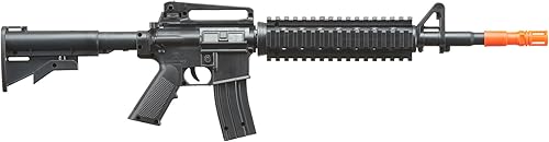 Miniatura 2 de GoldenBall M4 Polymer Quad Picatinny - Rifle de aire comprimido de resorte, tamaño pequeño, color negro, solo para disfraces y películas