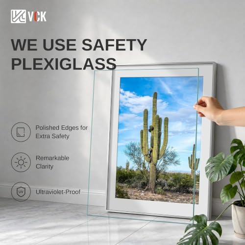 Image of VCK 24x36 Poster Frame, Silver Metal - Matted to 20x30, 3 Pack, for Artwork