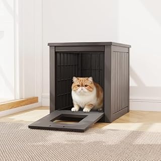 WTFGO Litter Box Enclosure, Waterproof & Weatherproof Plastic Cat House for Indoor Outdoor Use, Multi-Functional Hidden Litter Box Furniture for Living Room, Backyard, Patio, Garage