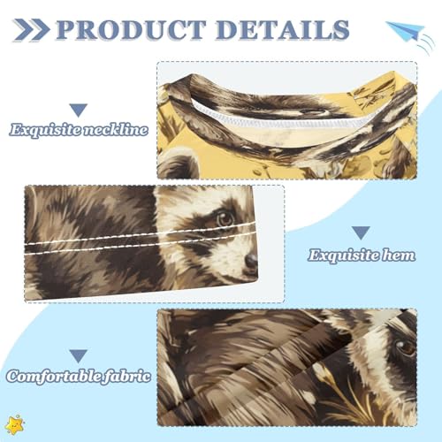 Boys Short Sleeve T-Shirts Raccoons Real Funny Rashguard Kids Swim Shirts Sun UPF 50+3