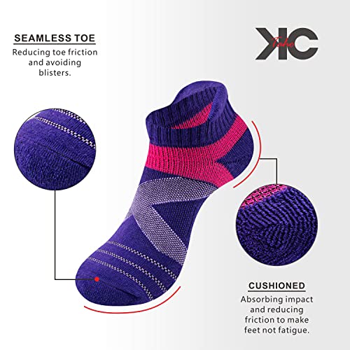 Athletic Ankle Socks for Men & Women, Cushioned Compression Arch Support Socks For Running, Golf & Sports (4 Pairs)4