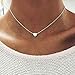 Shegirl Heart Choker Necklace Delicate Love Necklace Pendant Necklace Silver Jewelry for Women and Girls (Silver)