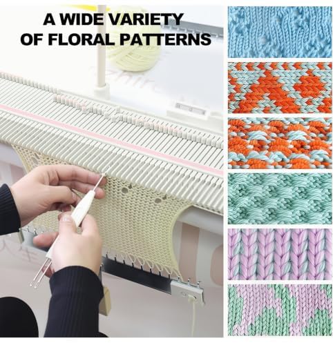 LK150 Strickmaschine, 6,5 mm, mittlere Stärke, 150 Stiche | Kunststoff-Haushalts-Strickmaschine mit Zubehör, Haushaltsnähwerkzeug-Set