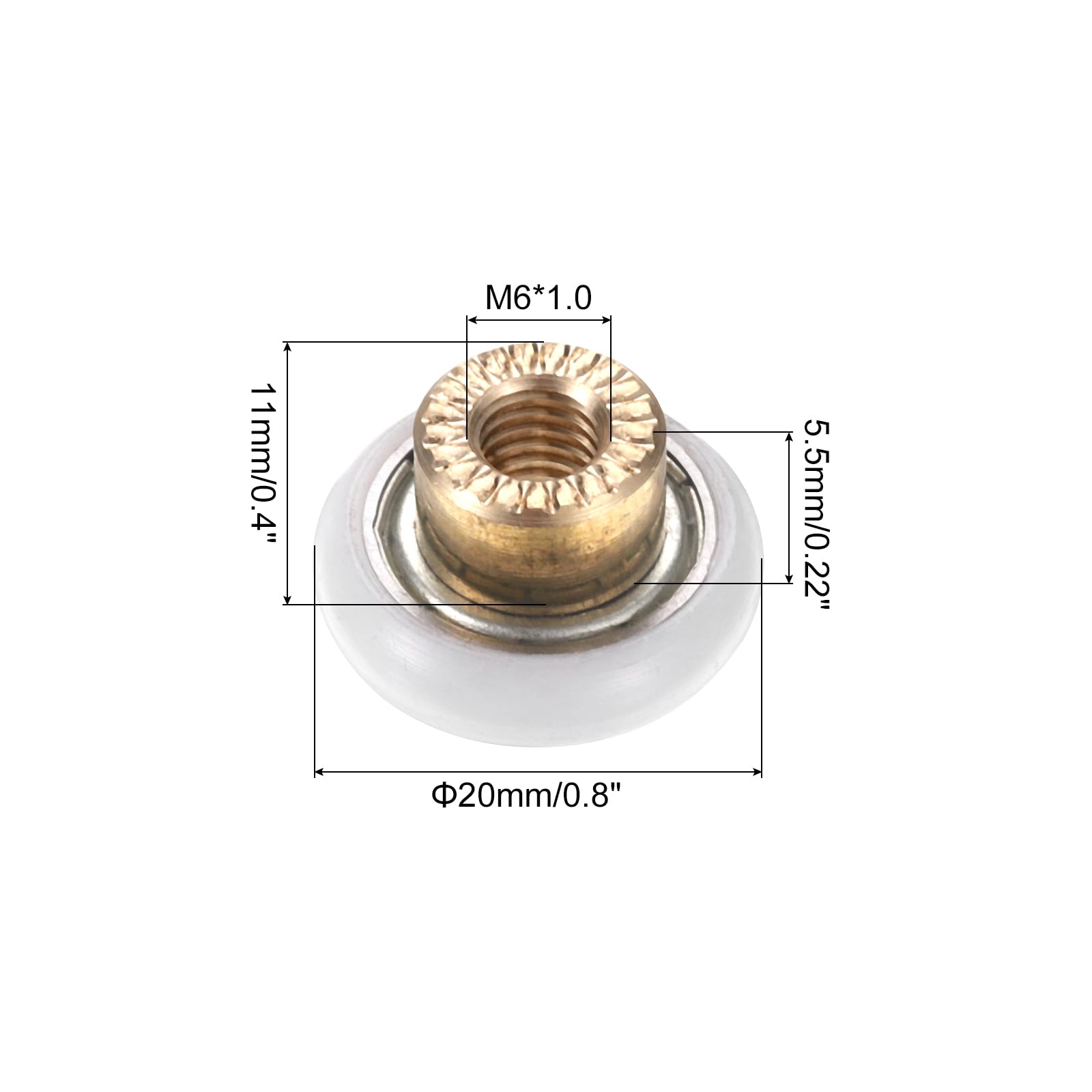 PATIKIL Shower Door Rollers 20mm/0.8" - Image 2