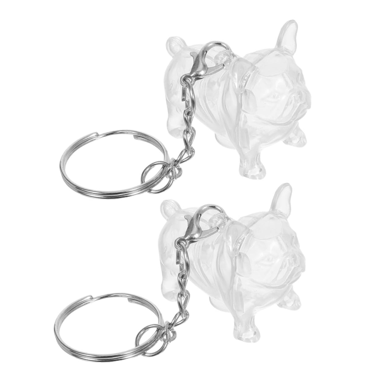 Porte-clés bouteille poils de chien boîte souvenir animaux 2pcs