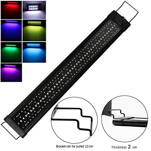 Iluminación para Acuarios 90cm 54W 4320lm Pantalla LED Acuario, lámpara de Acuario con Temporizador y soporte Ajustable Adecuado para Acuarios de 90-110cm luz de acuario RGB para Plantas Marinas Peces