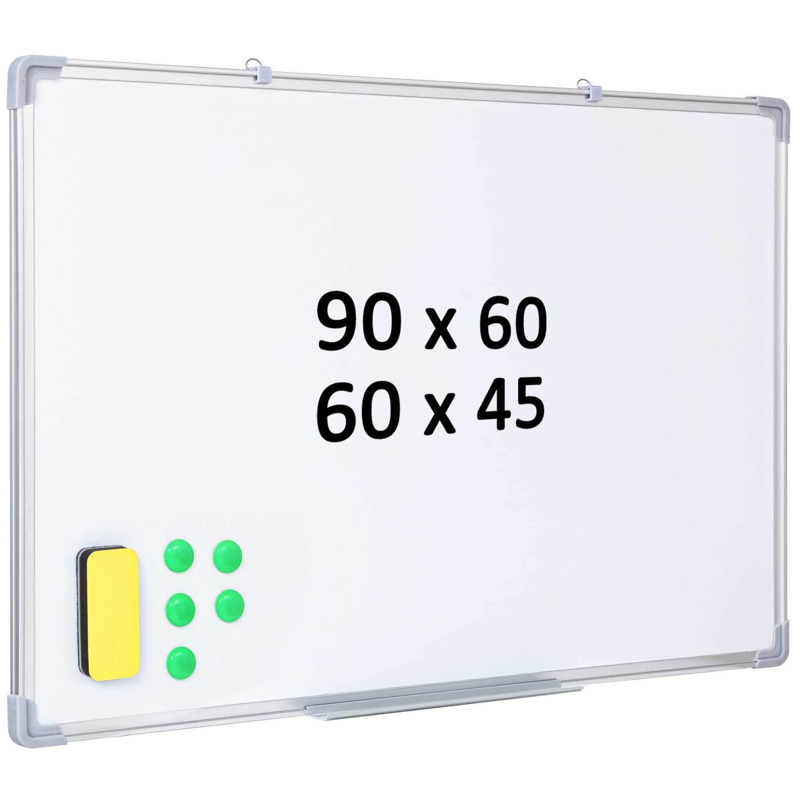 Magnetic White Board Dry Wipe White Board 60 x 45cm Aluminium Frame Home Office and School