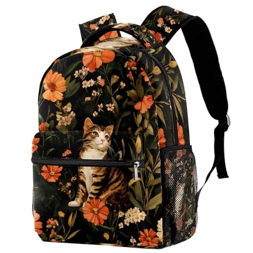 Sac à dos de voyage Campus chat multicolore avec porte-bouteille enfant
